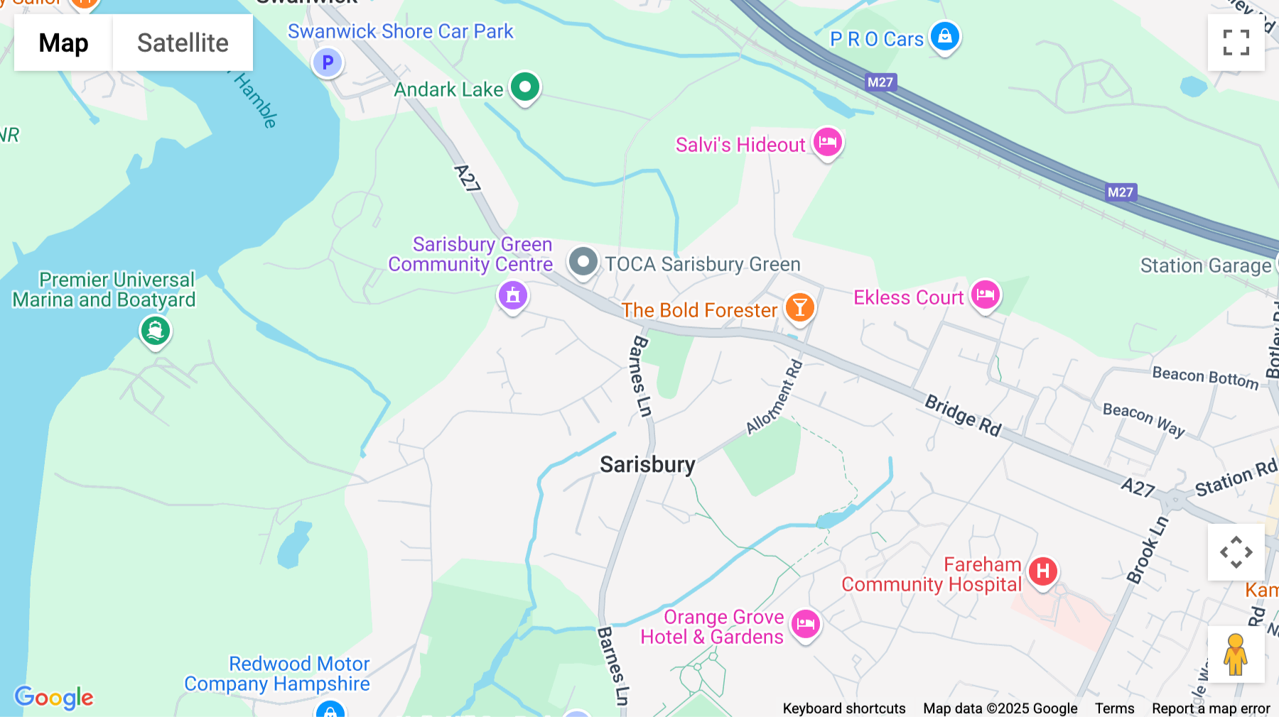 Click for interative map of 216, Barnes Lane, Sarisbury Green