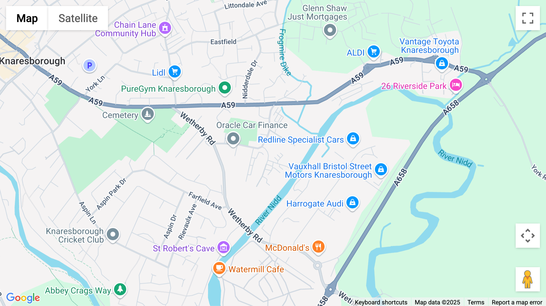 Click for interative map of Monkswell House, Manse Lane, Knaresborough