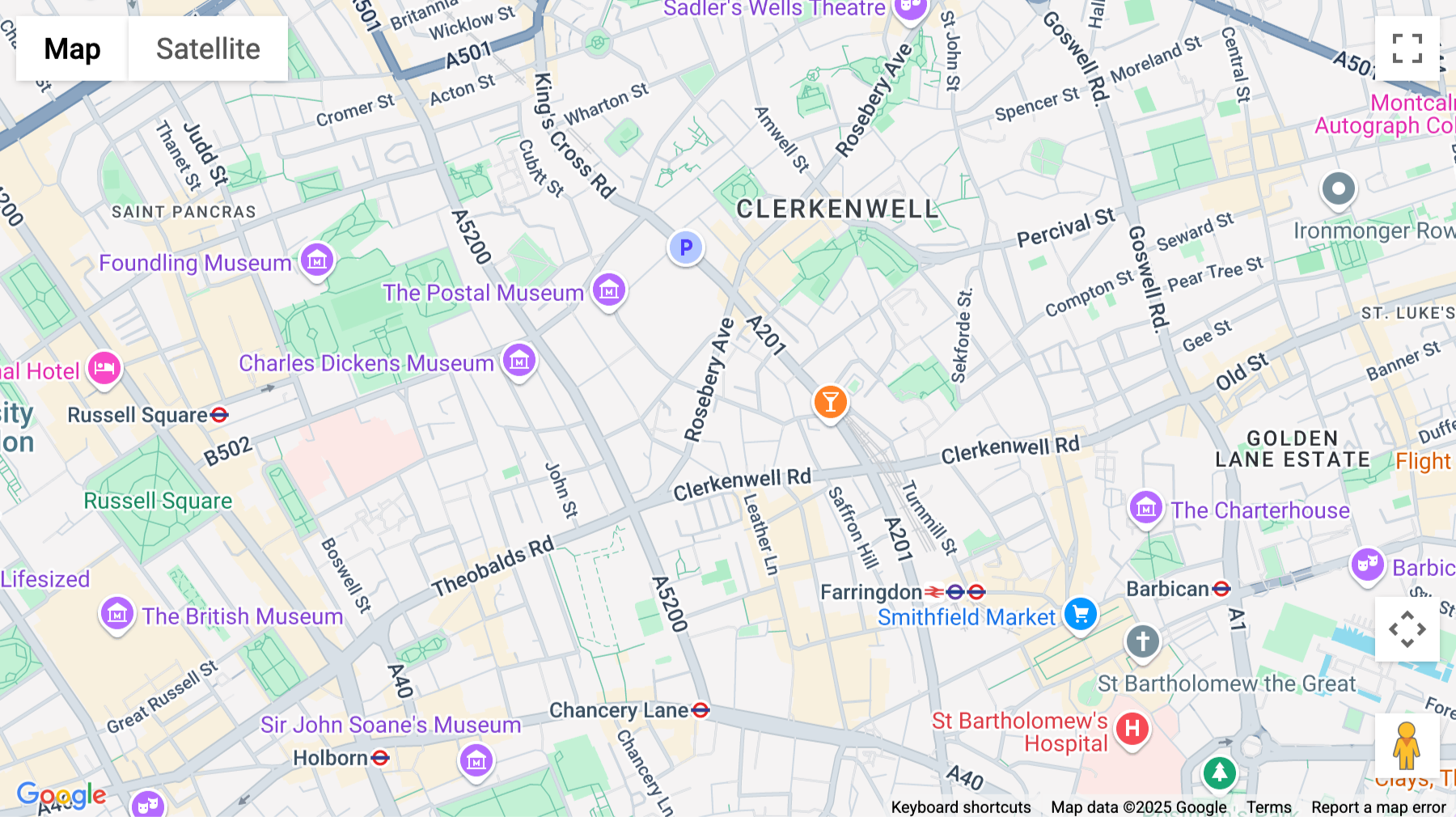 Click for interative map of 30 Warner Street, 1st floor, London