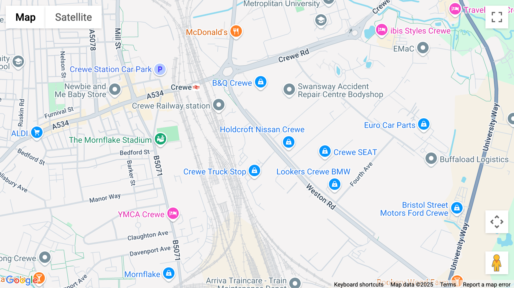 Click for interative map of Weston Centre Business Hub, Weston Road, Crewe
