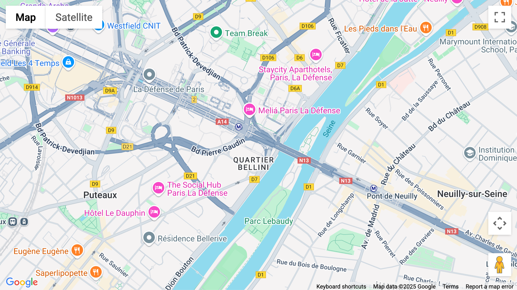 Click for interative map of 1 Terrasse Bellini, Puteaux