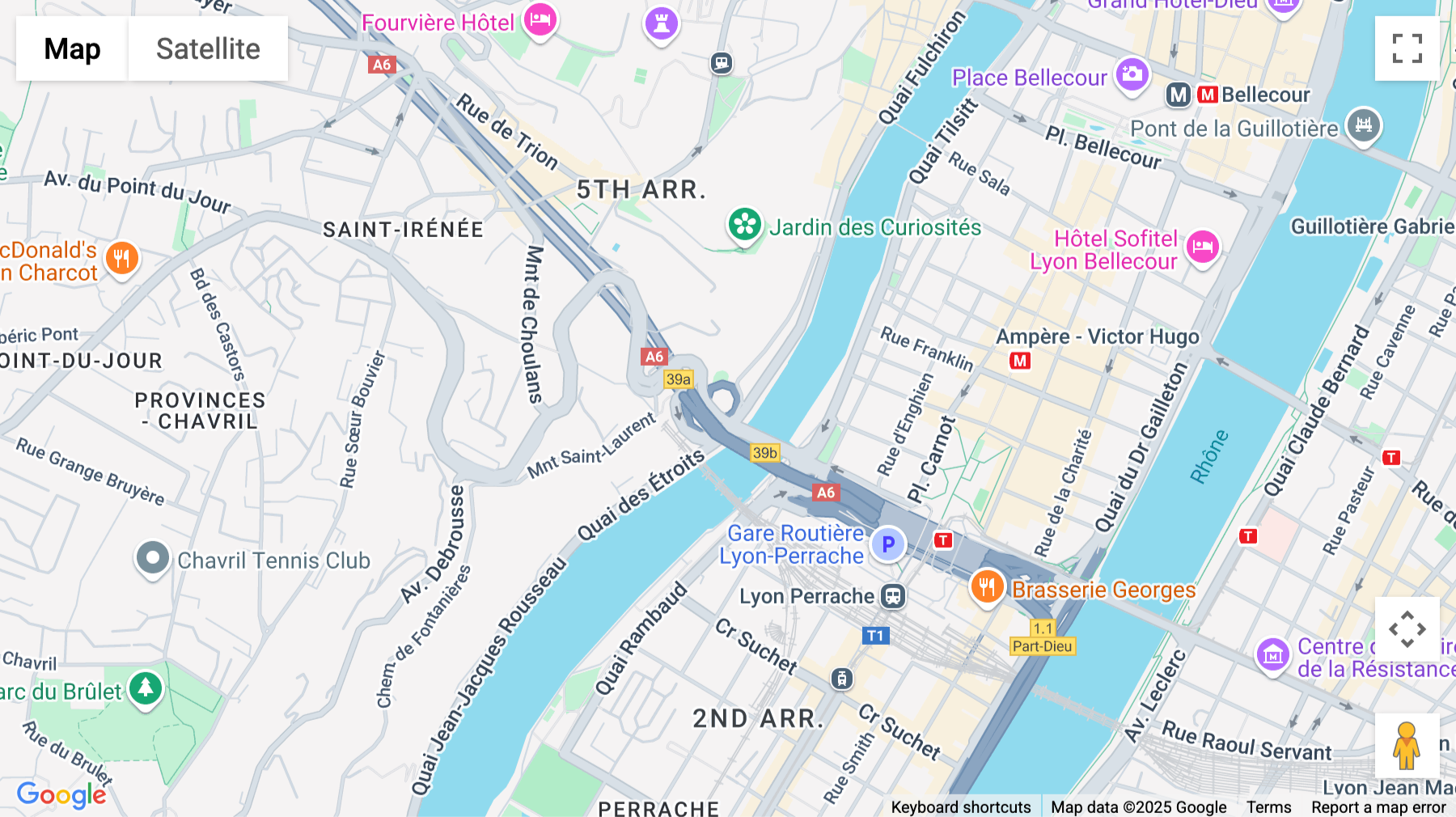Click for interative map of 41, Quai Fulchiron, Lyon