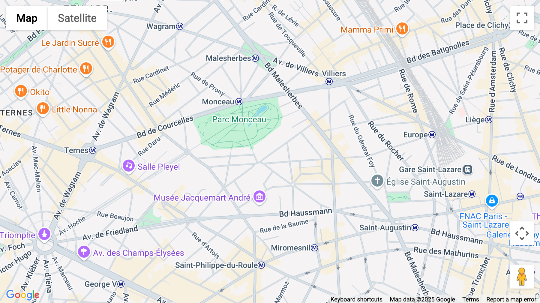 Click for interative map of 45, Rue de Monceau, Paris