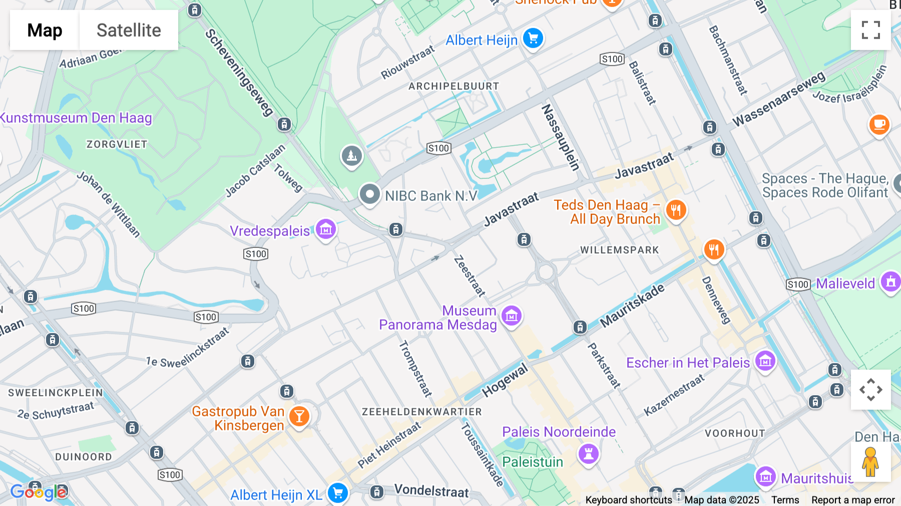 Click for interative map of 100, Zeestraat, The Hague