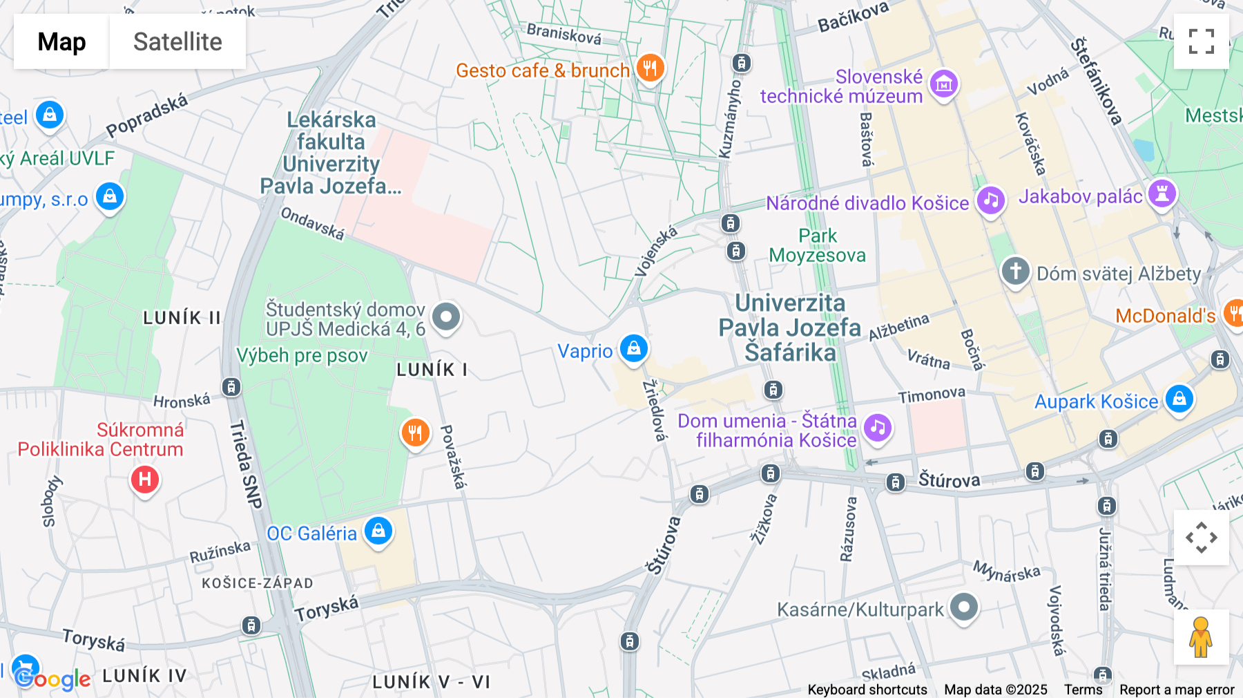 Click for interative map of Zriedlova 13, 4th floor, Kosice