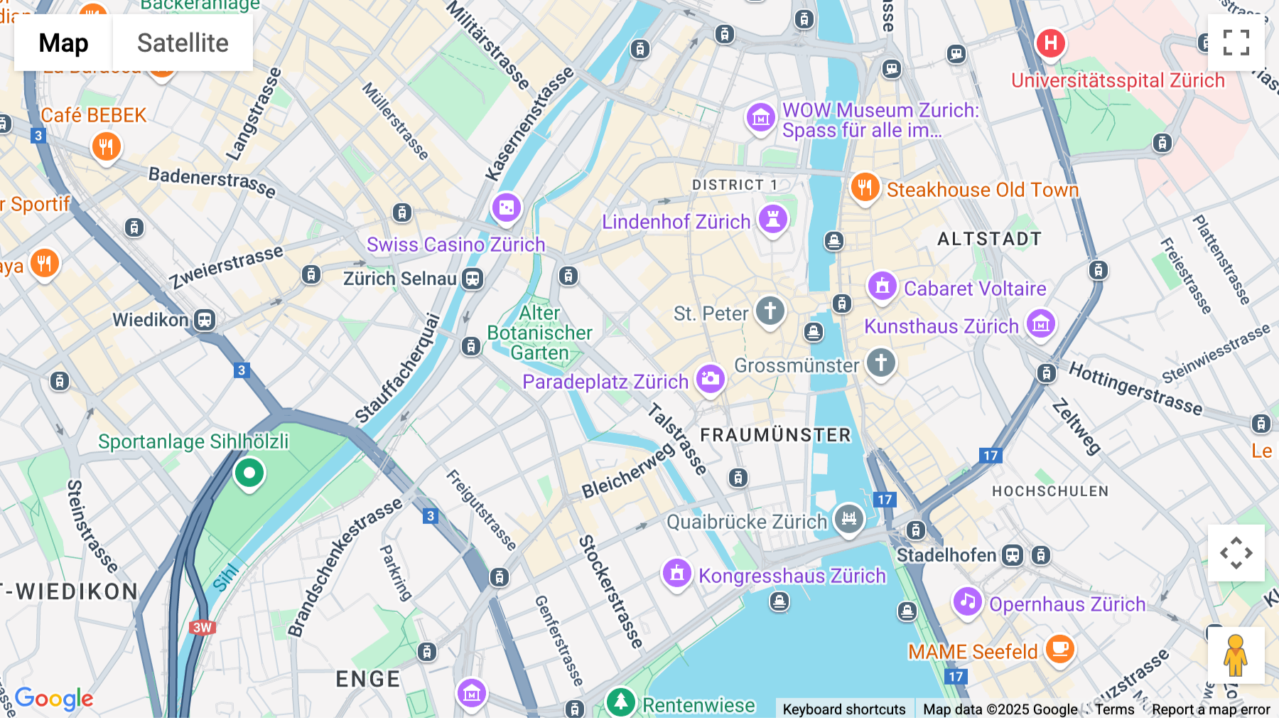 Click for interative map of 21, Talacker, Zurich
