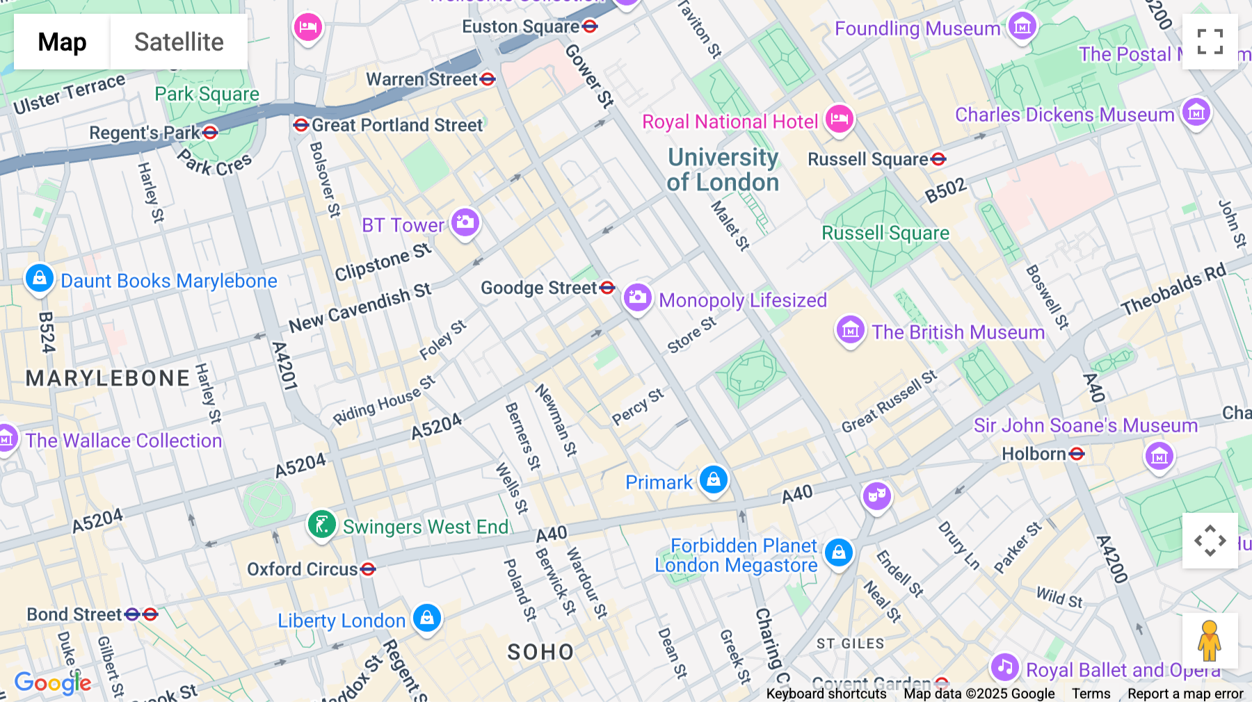 Click for interative map of 12-14 Whitfield Street, Ground Floor, London