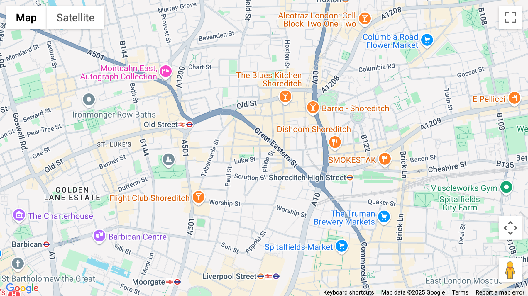 Click for interative map of 96-98 Leonard Street, 1st Floor, London