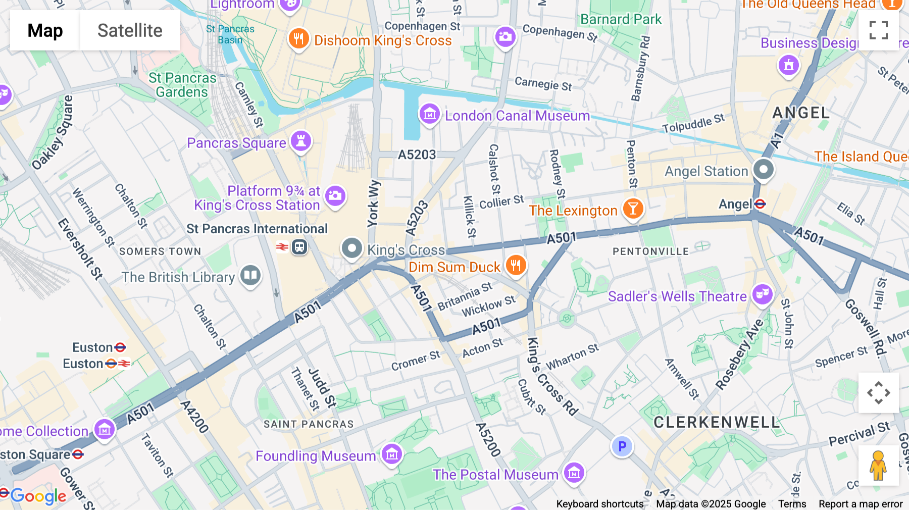 Click for interative map of 1st Floor, 251 Pentonville Road, King's Cross, London
