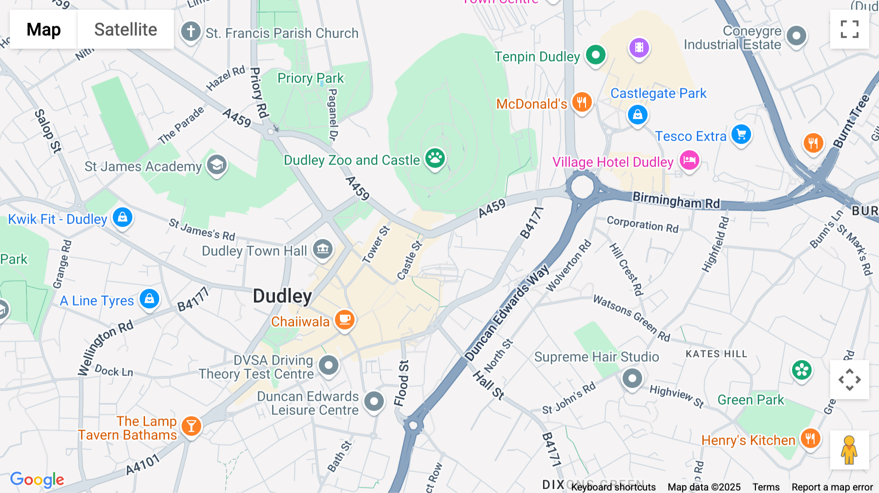 Click for interative map of 2 Castle Hill, Dudley