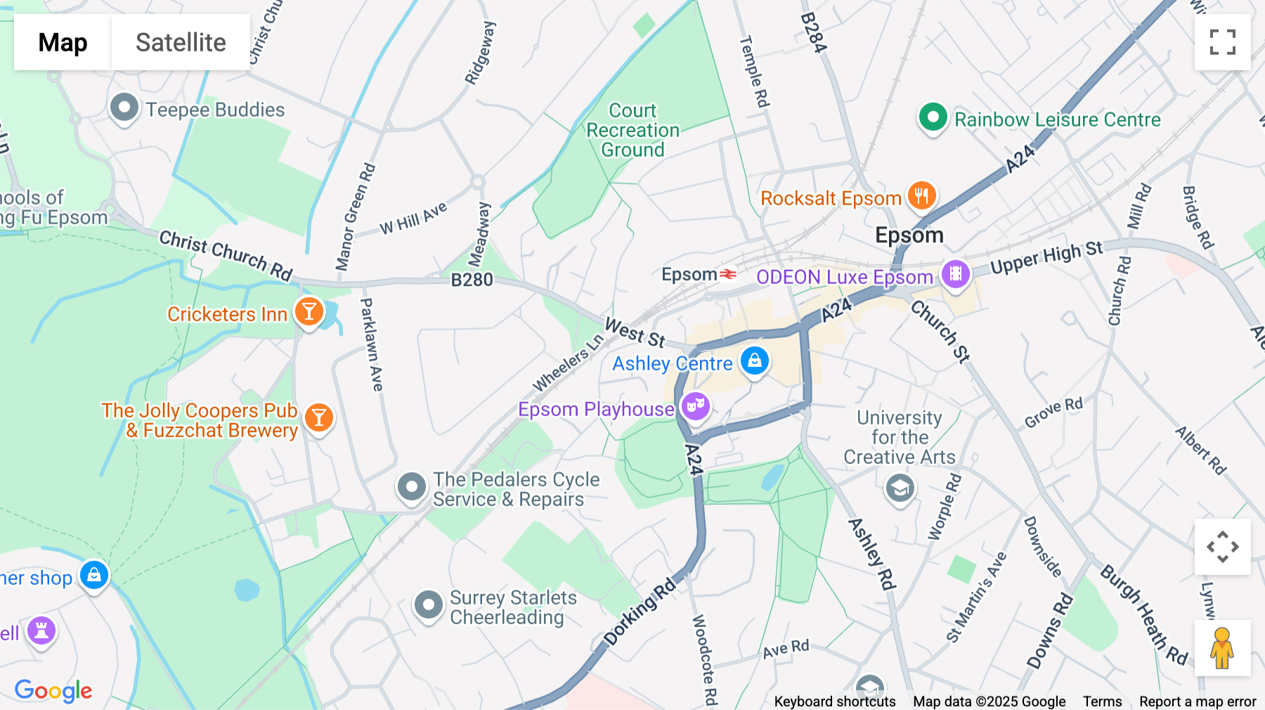 Click for interative map of Carlton House, 19 West Street, Epsom