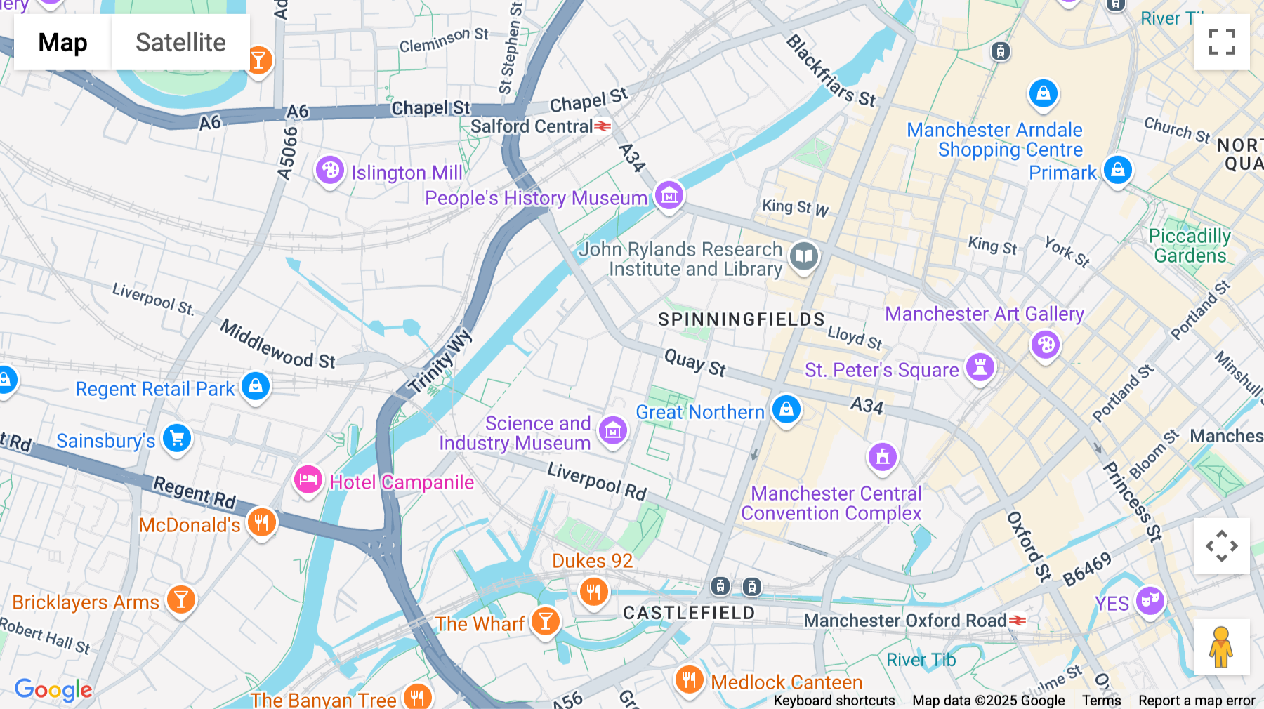 Click for interative map of 27, Quay Street, Manchester