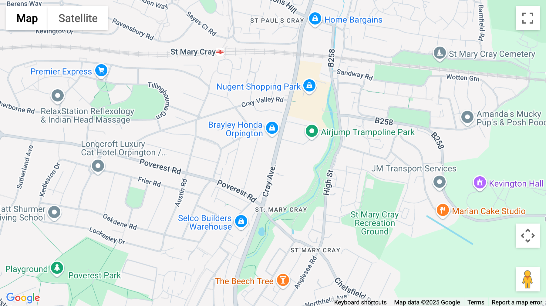 Click for interative map of Cray Avenue, Orpington