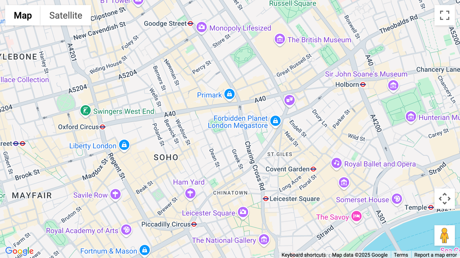 Click for interative map of 26, Soho Square, London