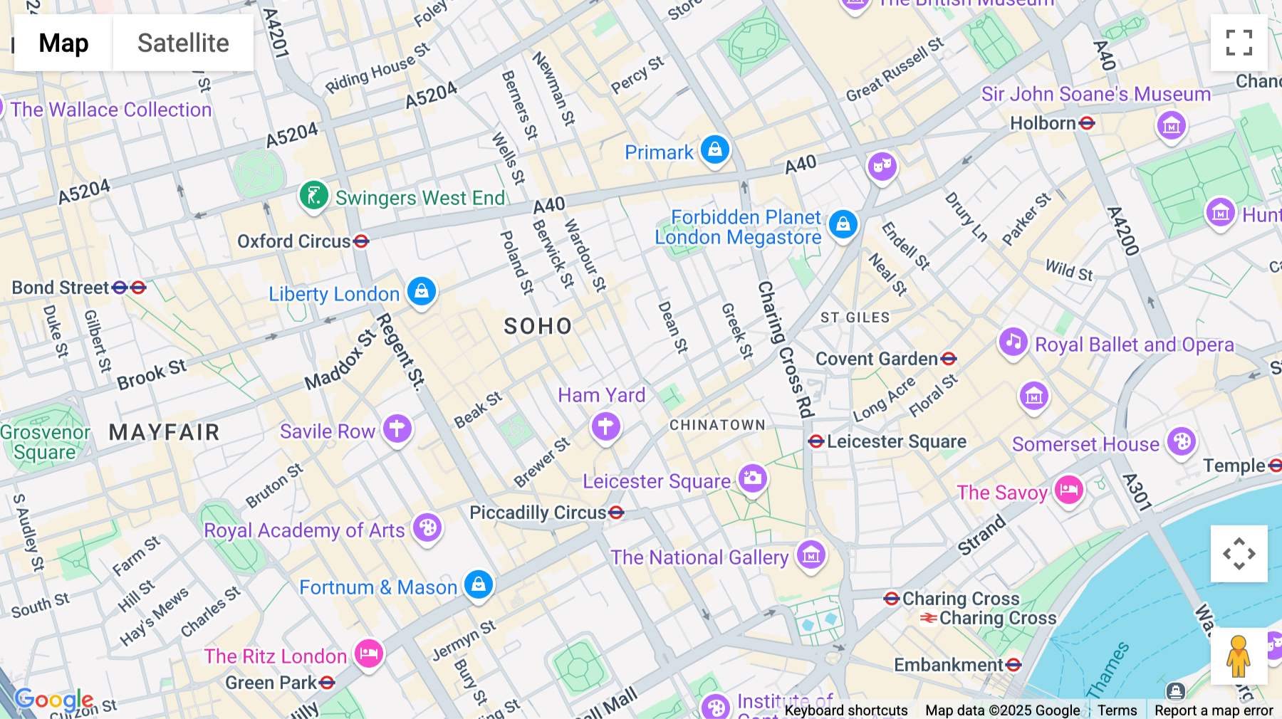 Click for interative map of 23, Meard Street, London