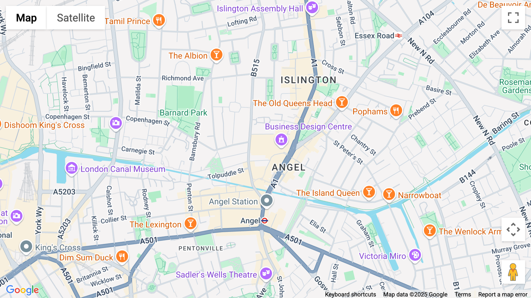 Click for interative map of 52, Upper Street, London