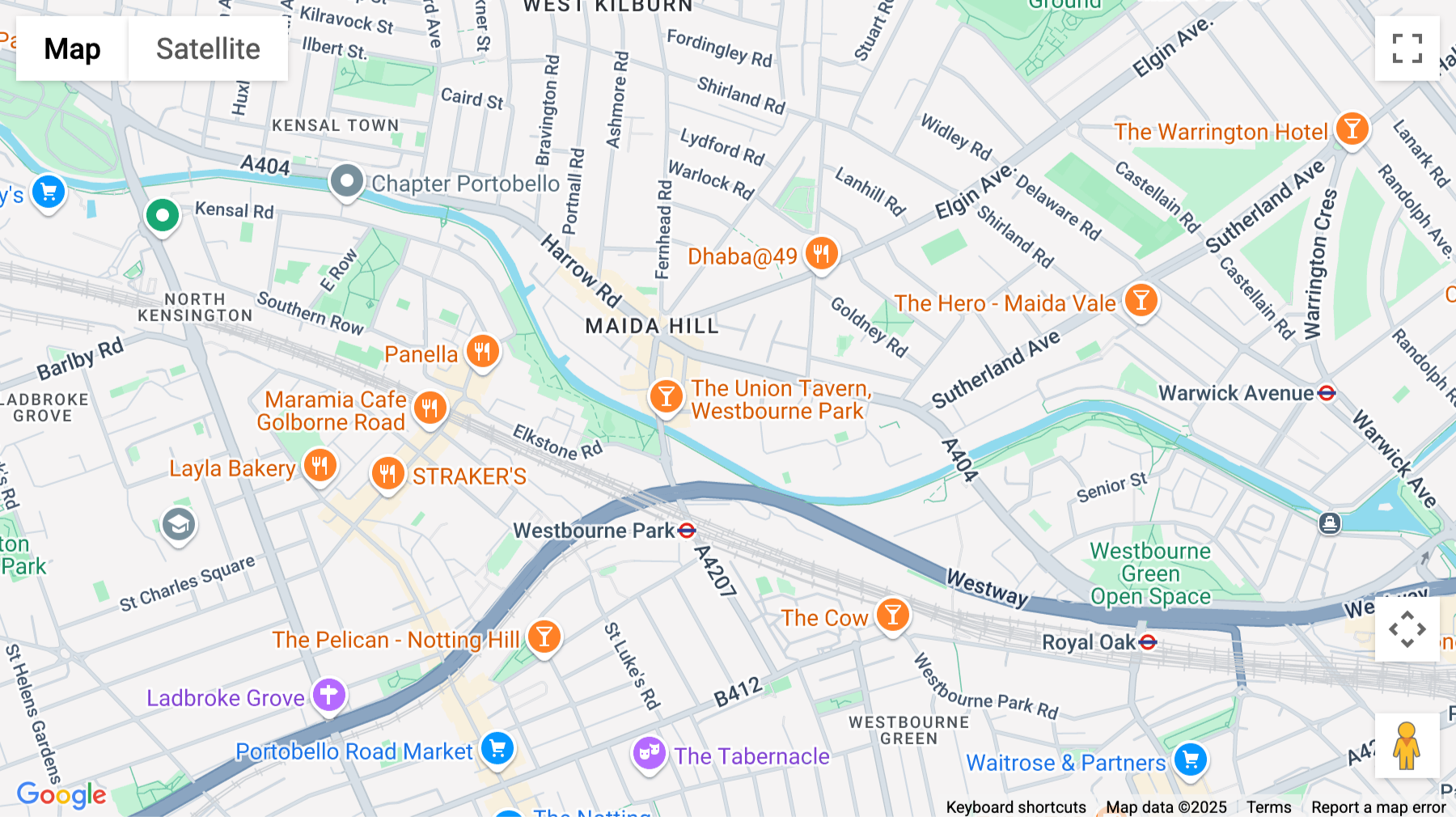 Click for interative map of 11A, Woodfield Road, London