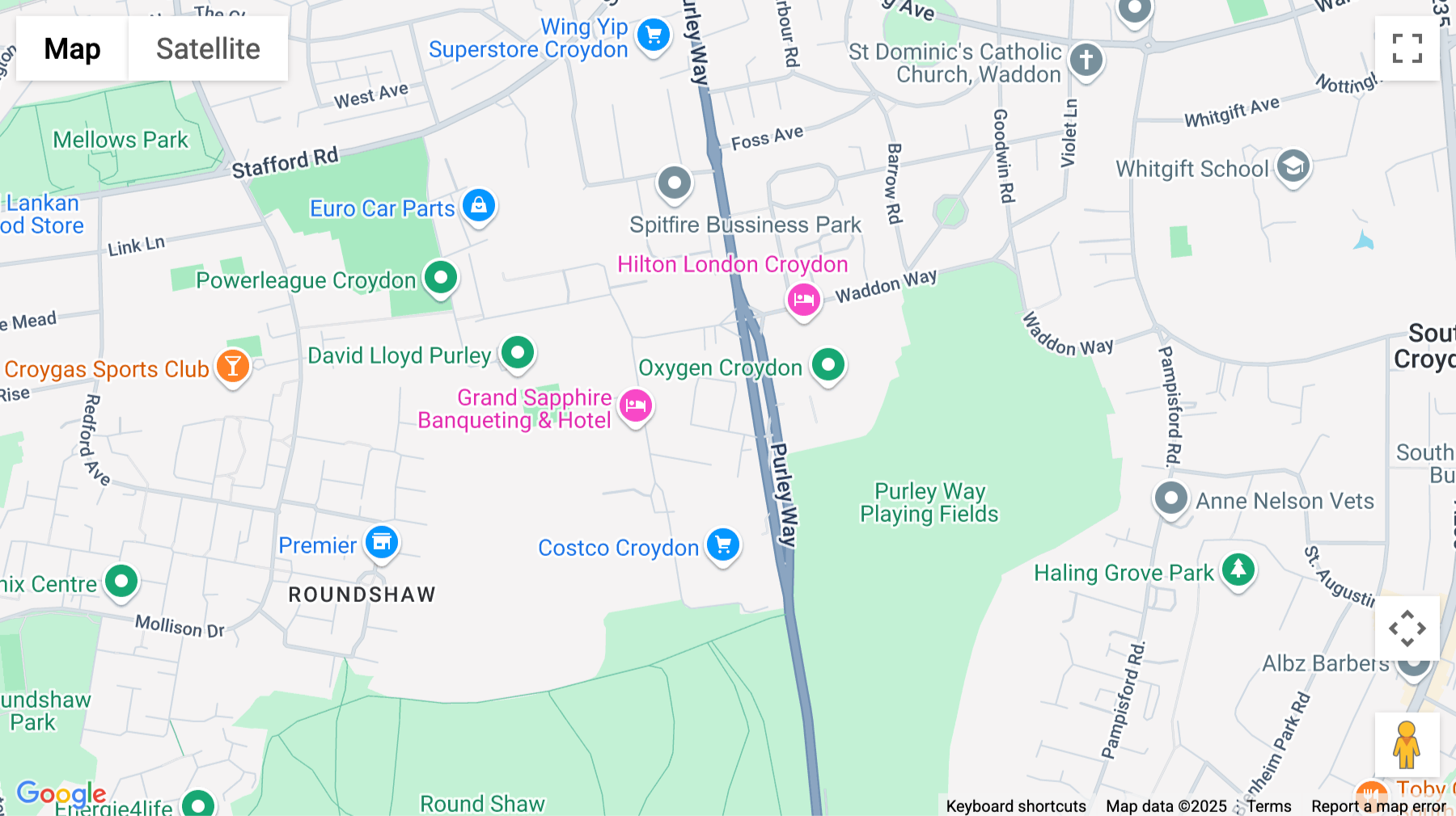 Click for interative map of 265, Purley Way, Croydon
