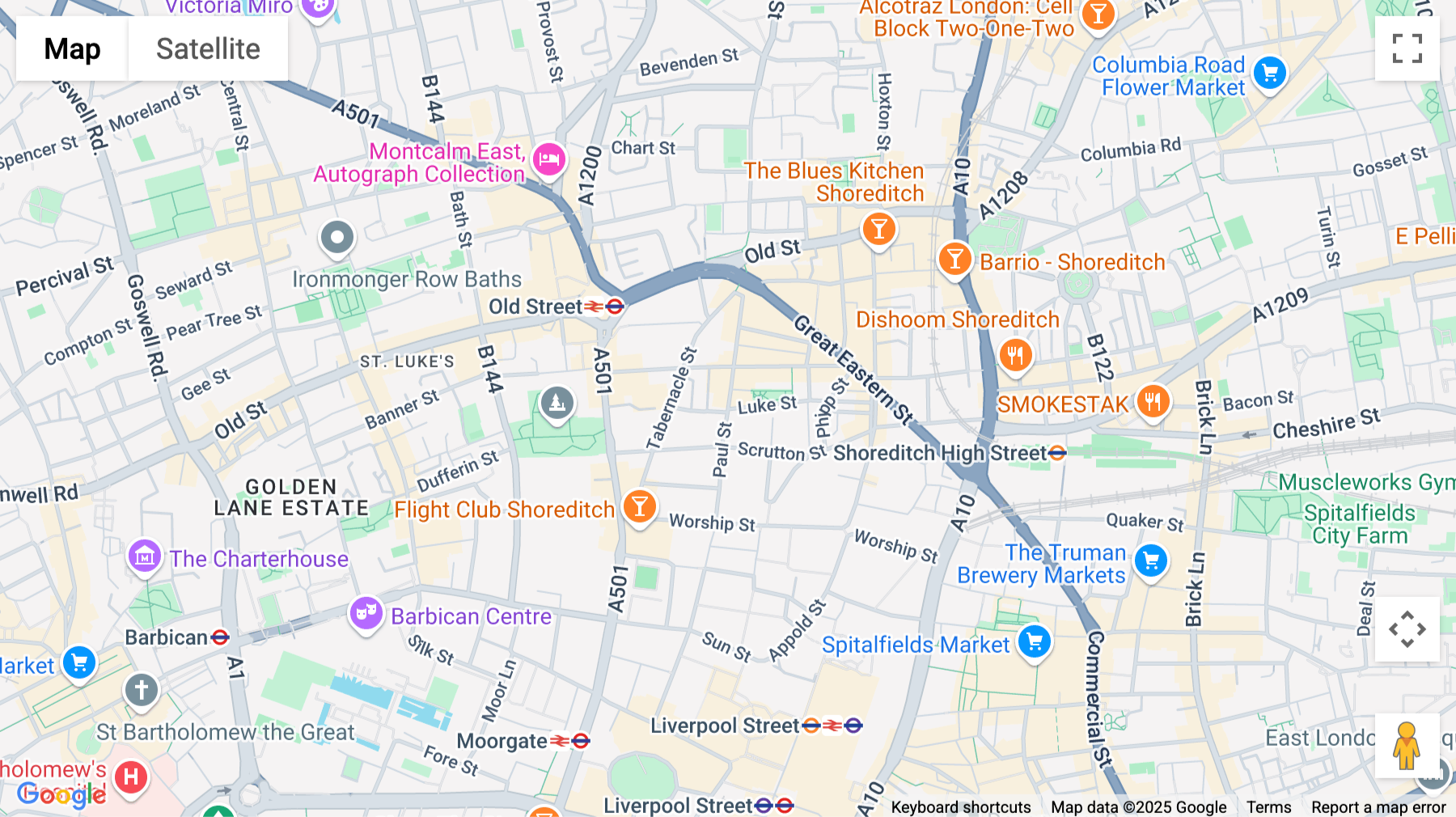 Click for interative map of Paul Street, London
