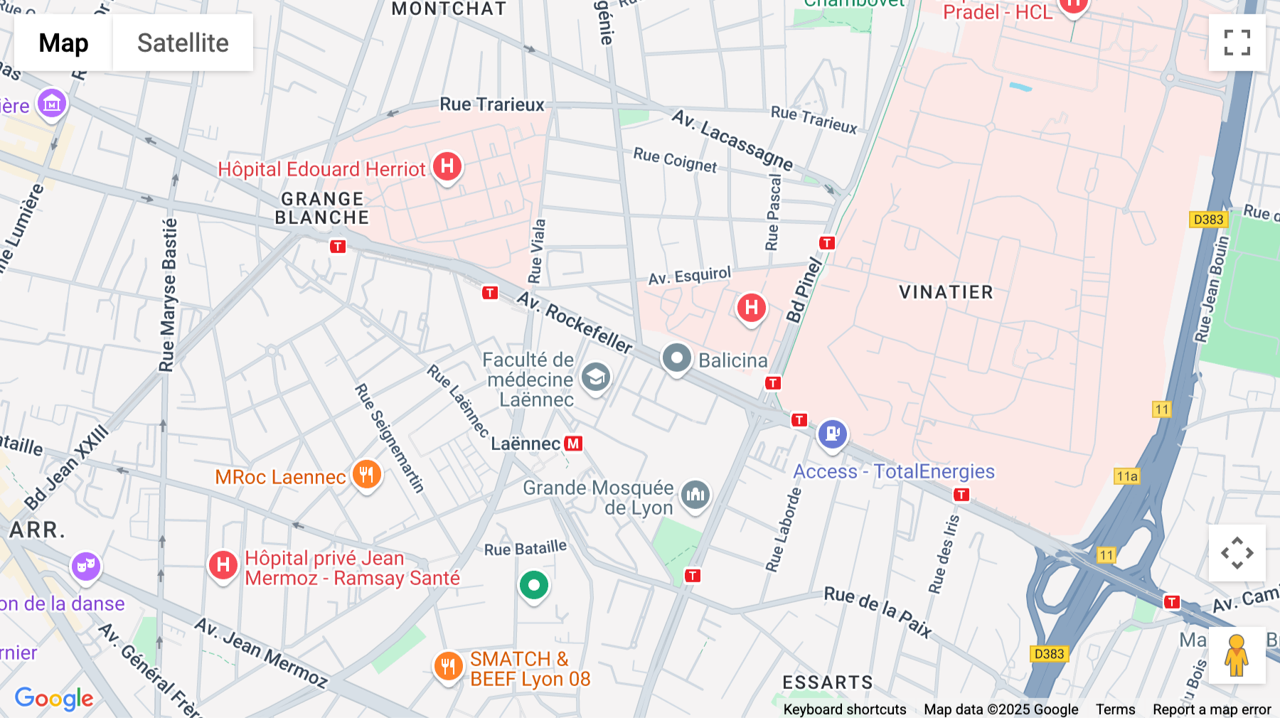 Click for interative map of 60 Avenue Rockefeller, Lyon