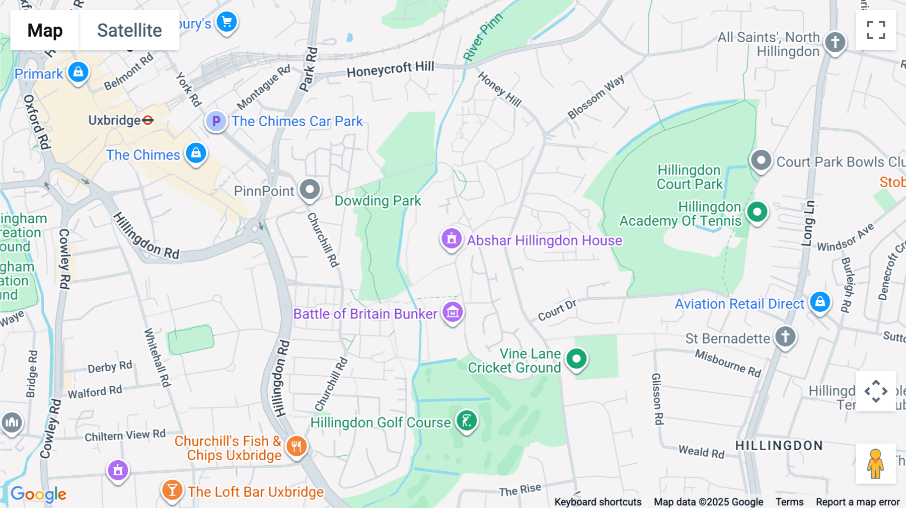 Click for interative map of Wren Avenue, Uxbridge
