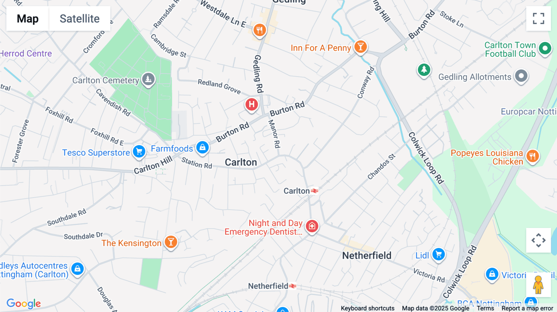 Click for interative map of Station Road, Carlton