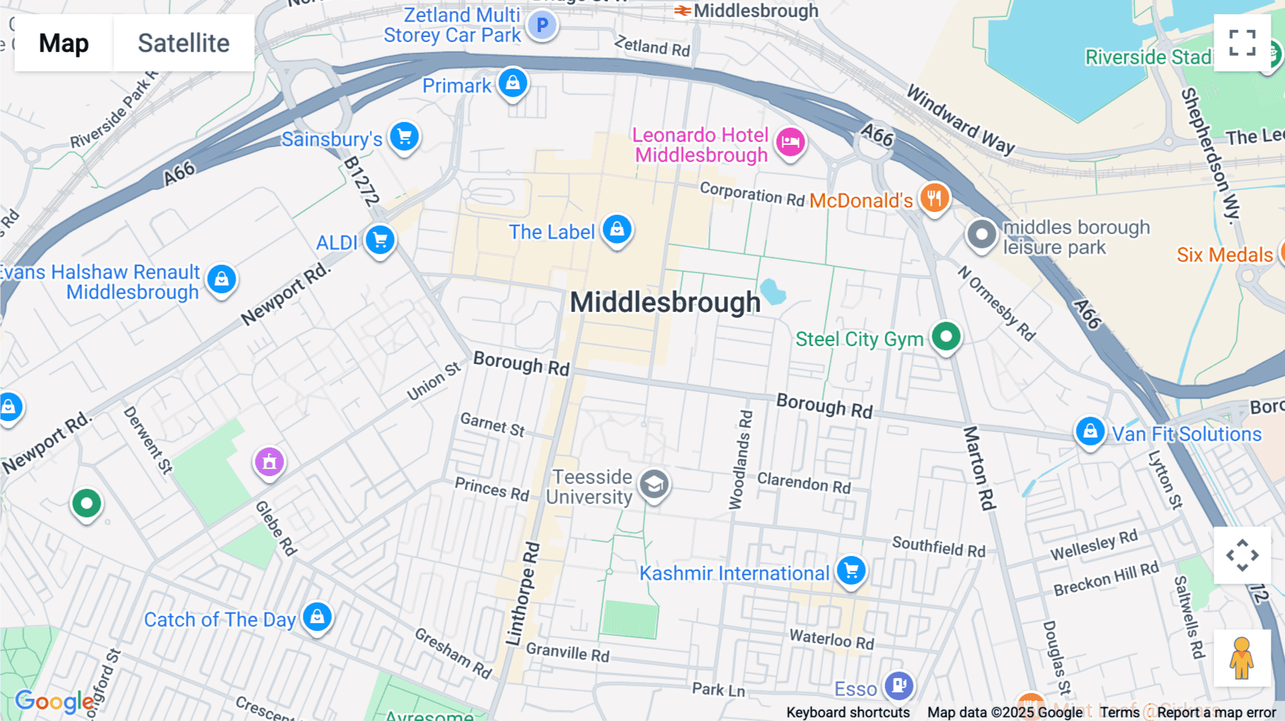 Click for interative map of 159, Albert Road, Middlesbrough
