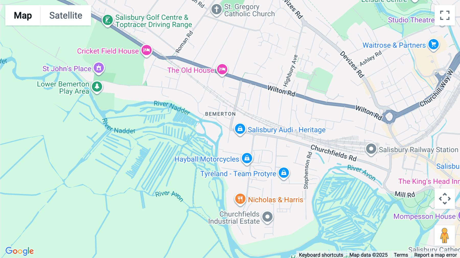Click for interative map of Cherry Orchard Lane, Salisbury