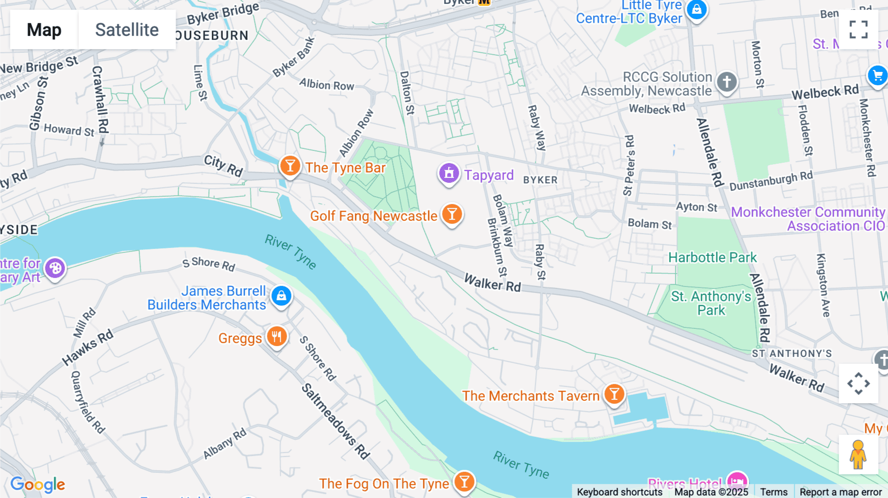 Click for interative map of Walker Road, Newcastle