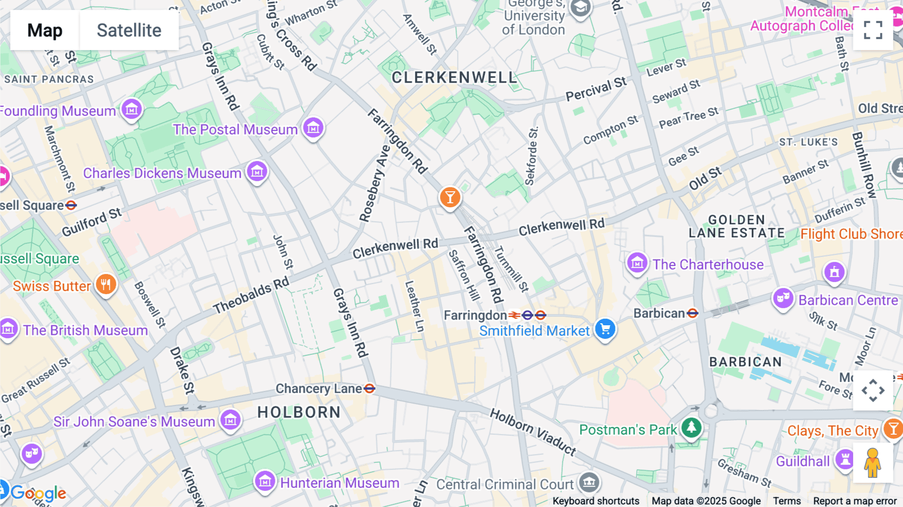 Click for interative map of 79, Saffron Hill, London
