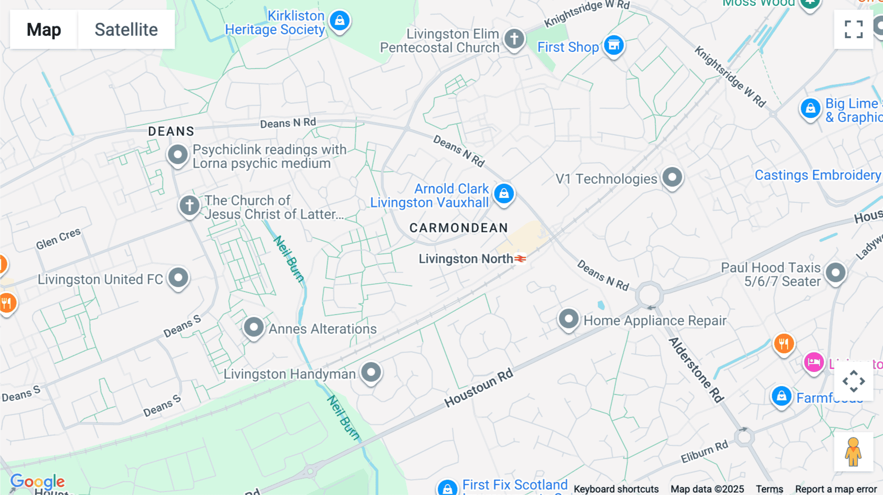 Click for interative map of Unit 1, Carmondean Centre South, Livingston