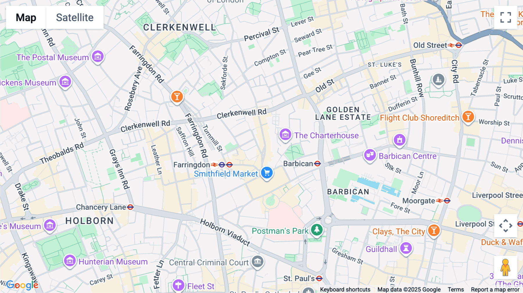Click for interative map of 43-45, Saint John Street, London