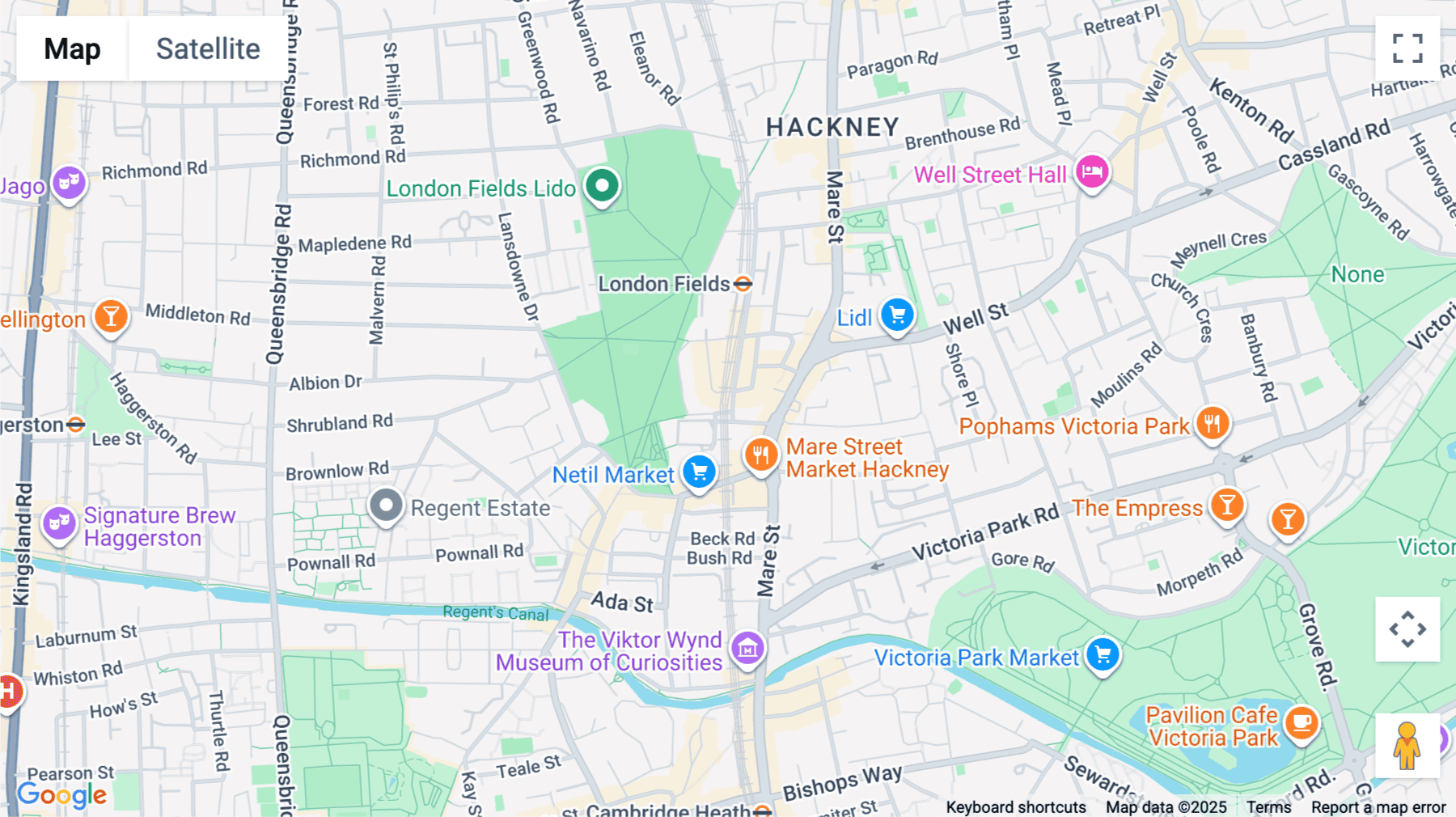 Click for interative map of 369, Mentmore Terrace, London