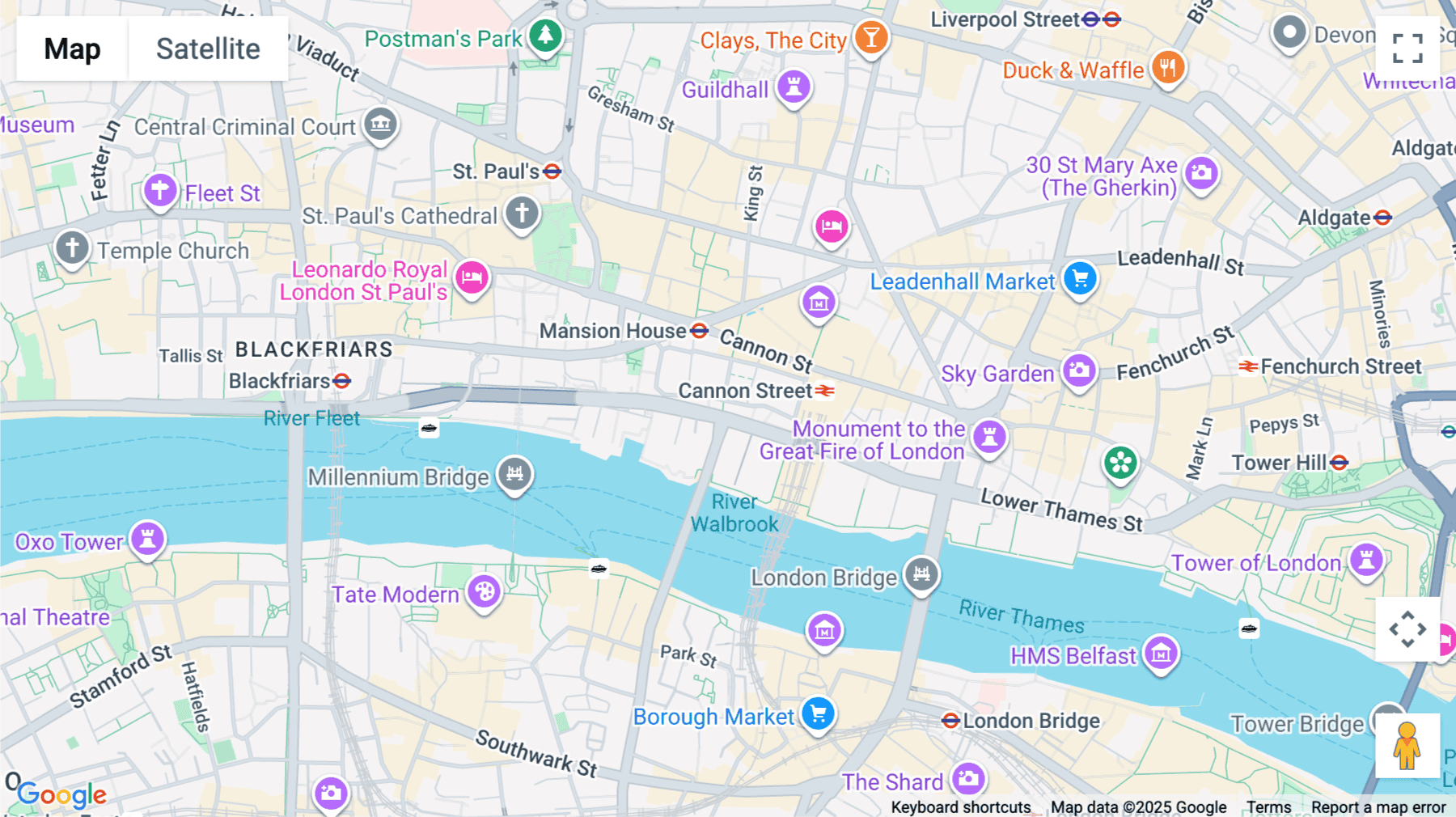 Click for interative map of 61, Queen Street Place, City of London, London