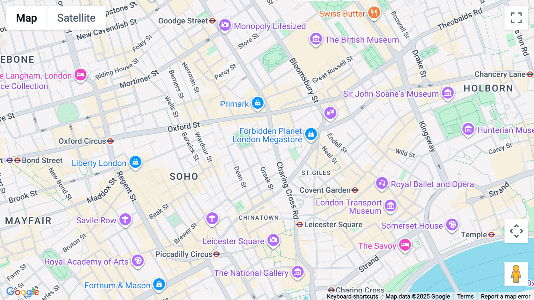 Click for interative map of Ilona Rose House, Manette St, London