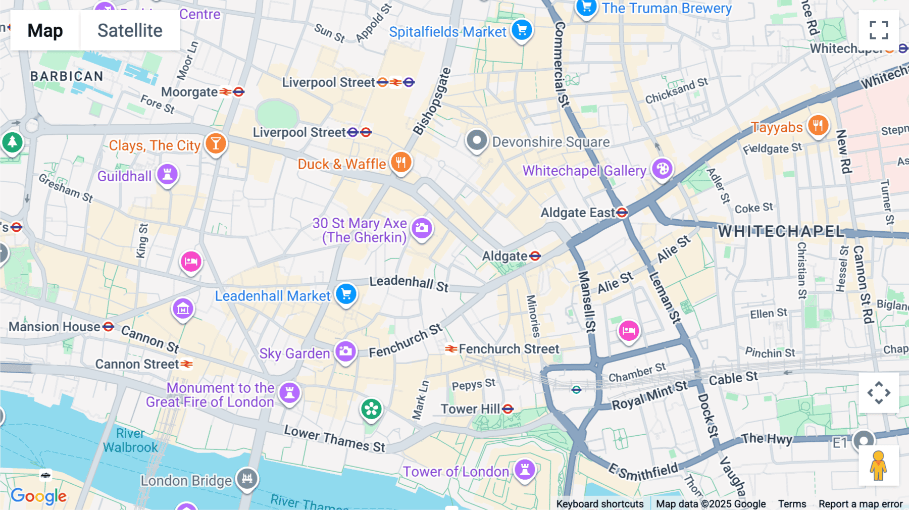 Click for interative map of 33, Creechurch Lane, City of London, London