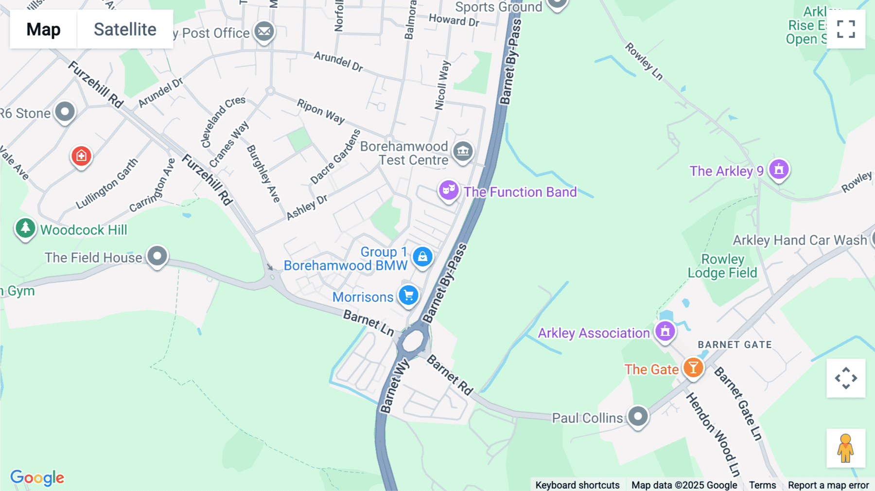 Click for interative map of Stirling Way, Borehamwood