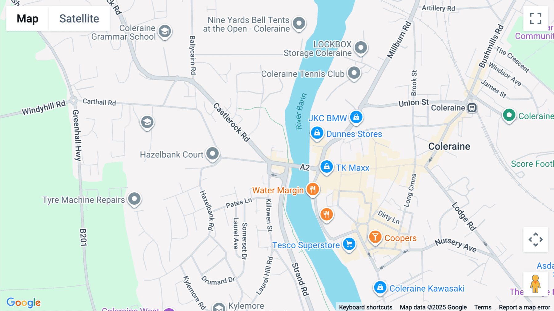 Click for interative map of Castle Lane, River House, Coleraine