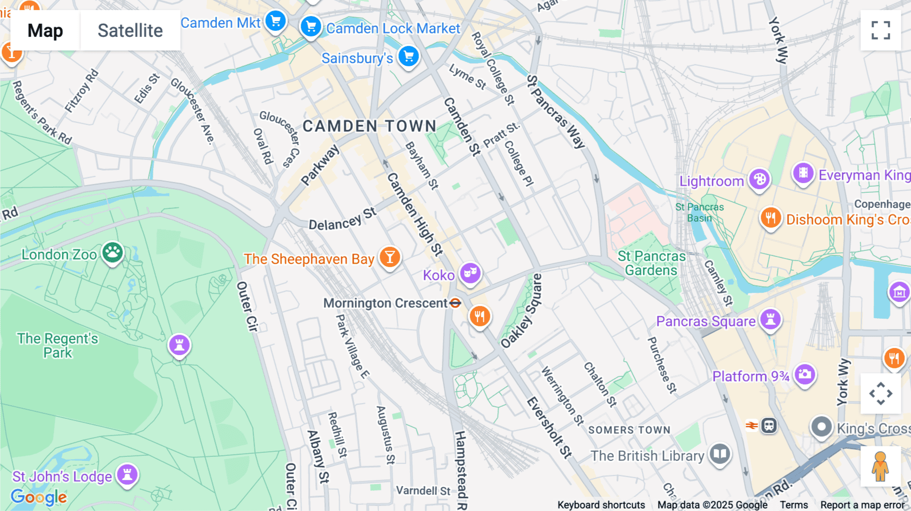 Click for interative map of 11, King's Terrace, London