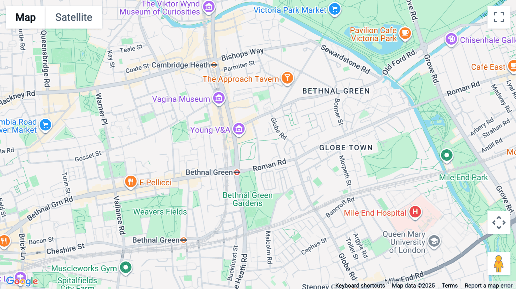 Click for interative map of Victoria Park Square, Bethnal Green, London