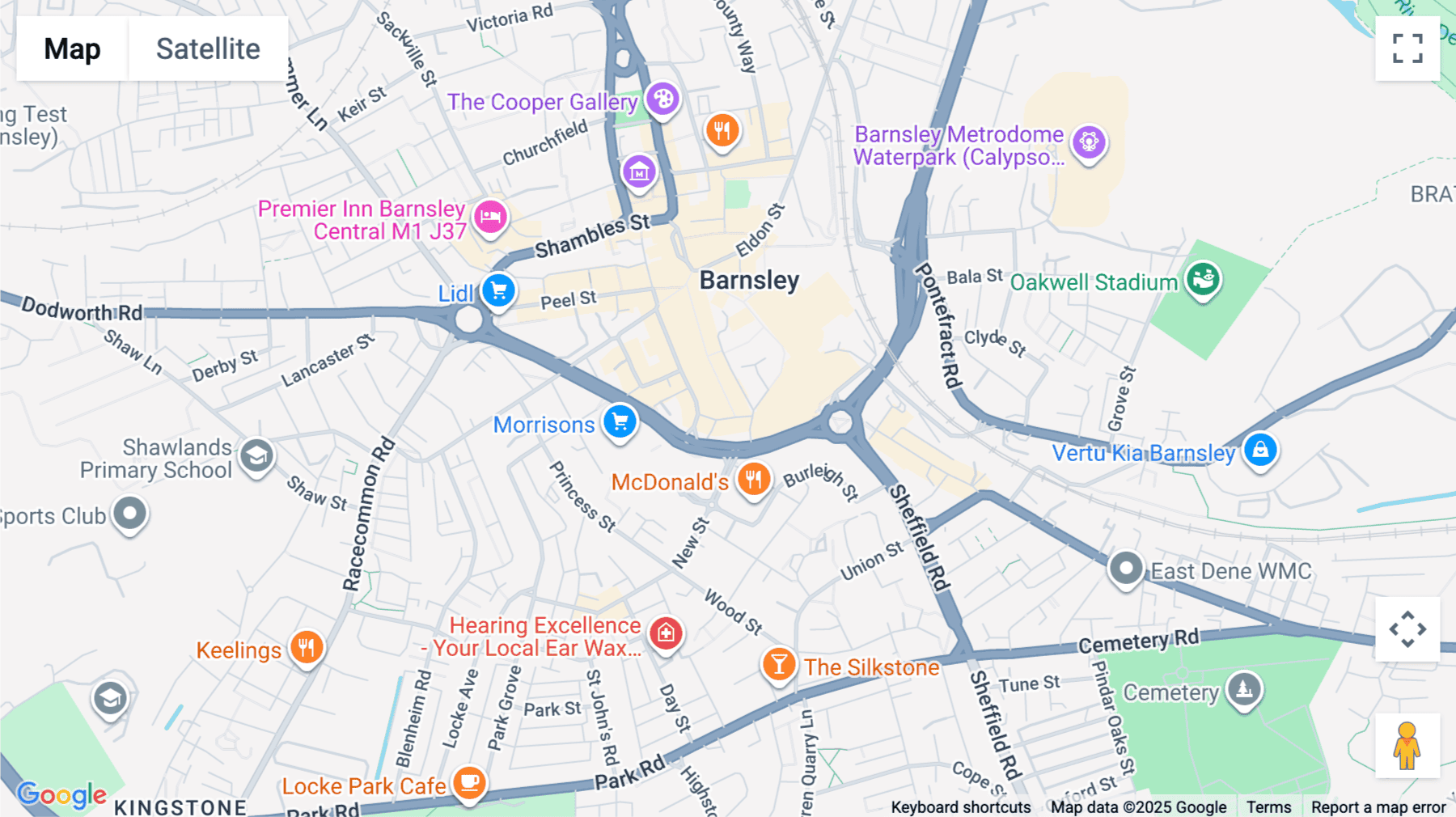 Click for interative map of Wellington House, Market Street, South Yorkshire, Barnsley