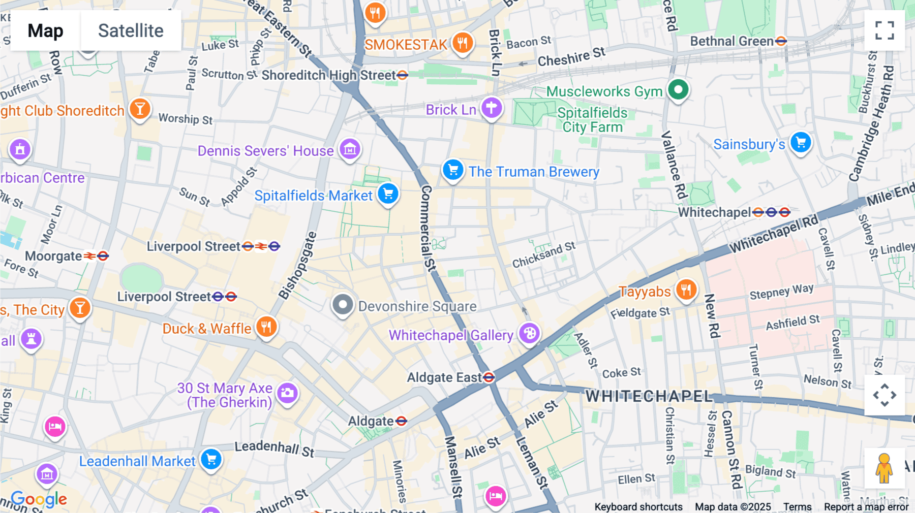 Click for interative map of 11, Fashion Street, London