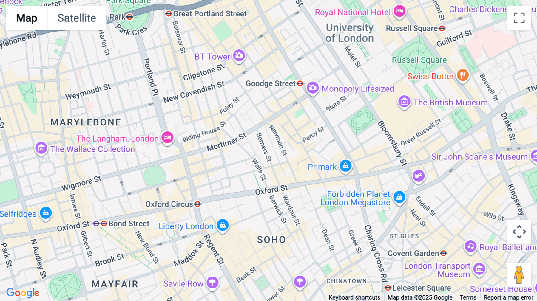 Click for interative map of 19, Berners Street, London
