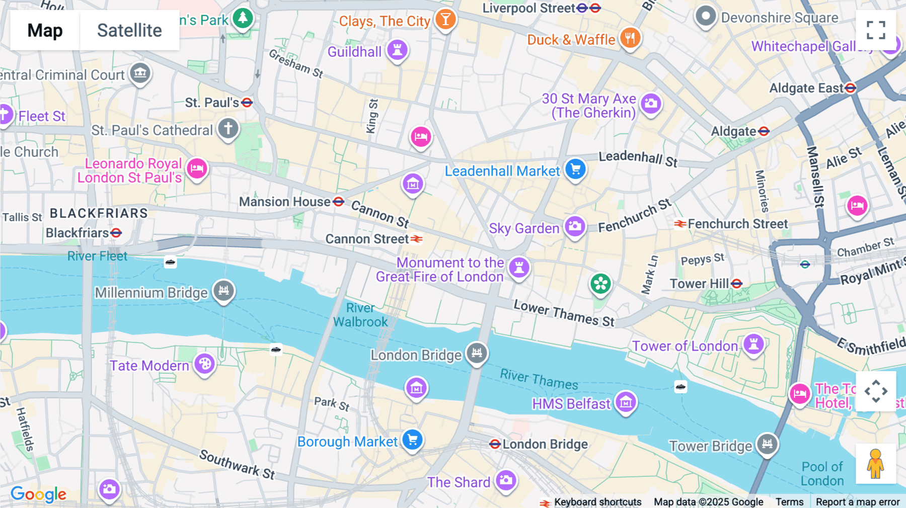 Click for interative map of 8 Laurence Pountney Hill, London