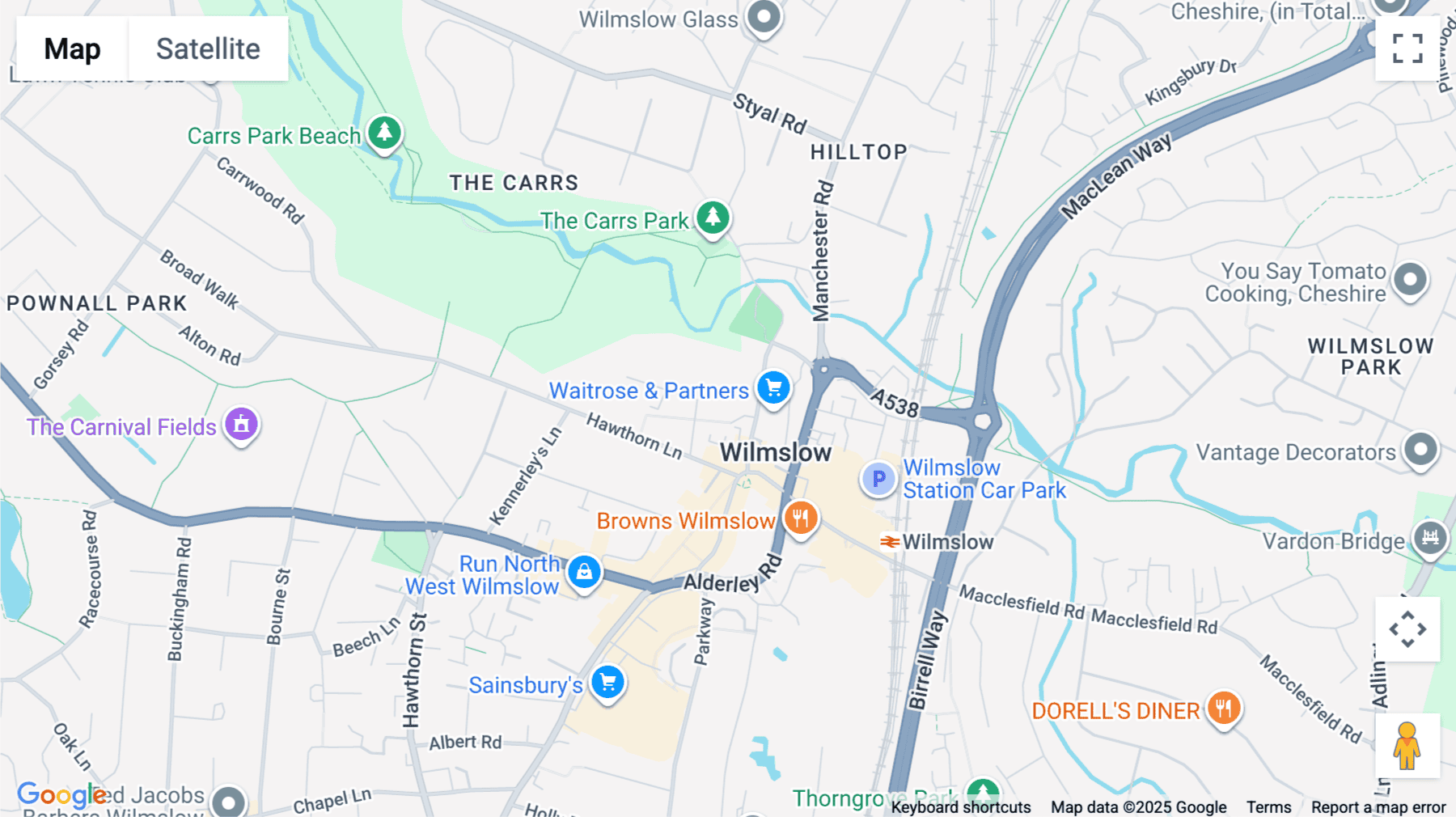 Click for interative map of Church Street, Freedom House, Wilmslow