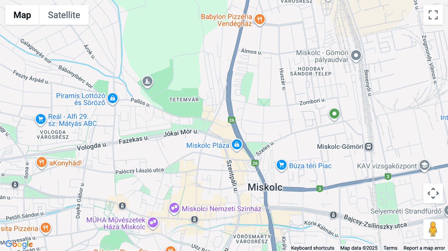 Click for interative map of Arany János Tér 1., Miskolc