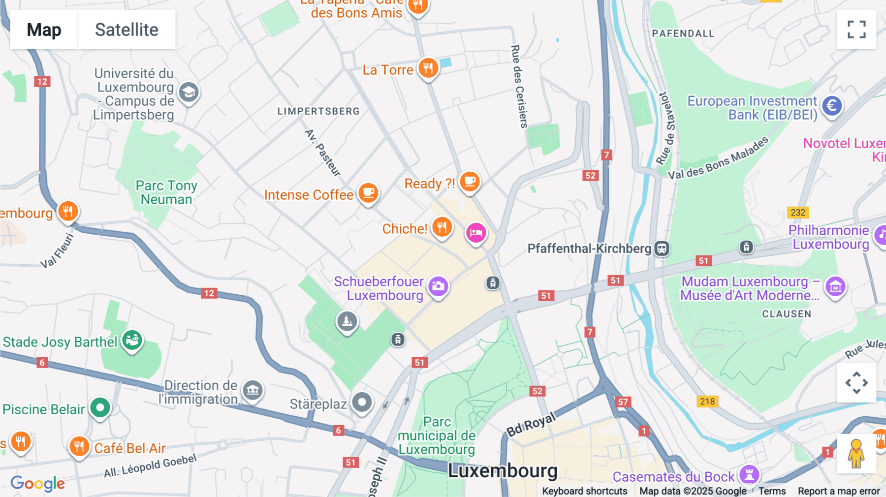 Click for interative map of 14-16 avenue Pasteur, Luxembourg City