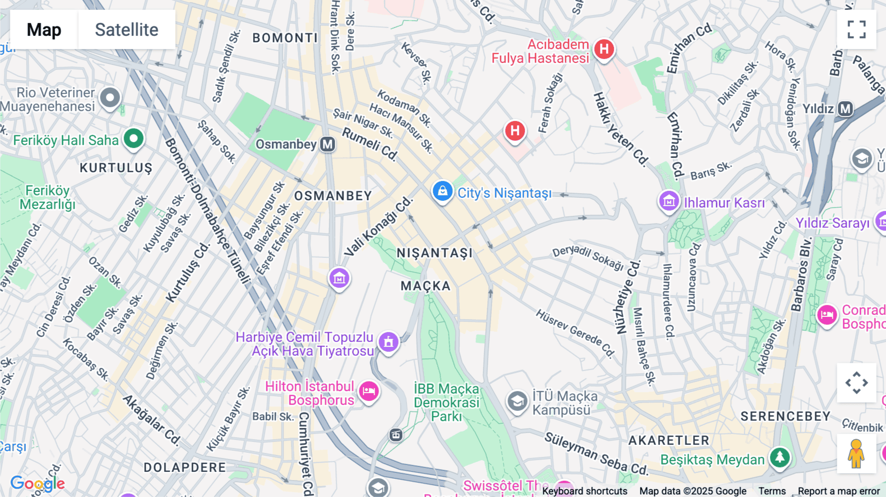 Click for interative map of Orjin Is Hanı, Harbiye, Bostan Sokak, Nişantaşı, Istanbul