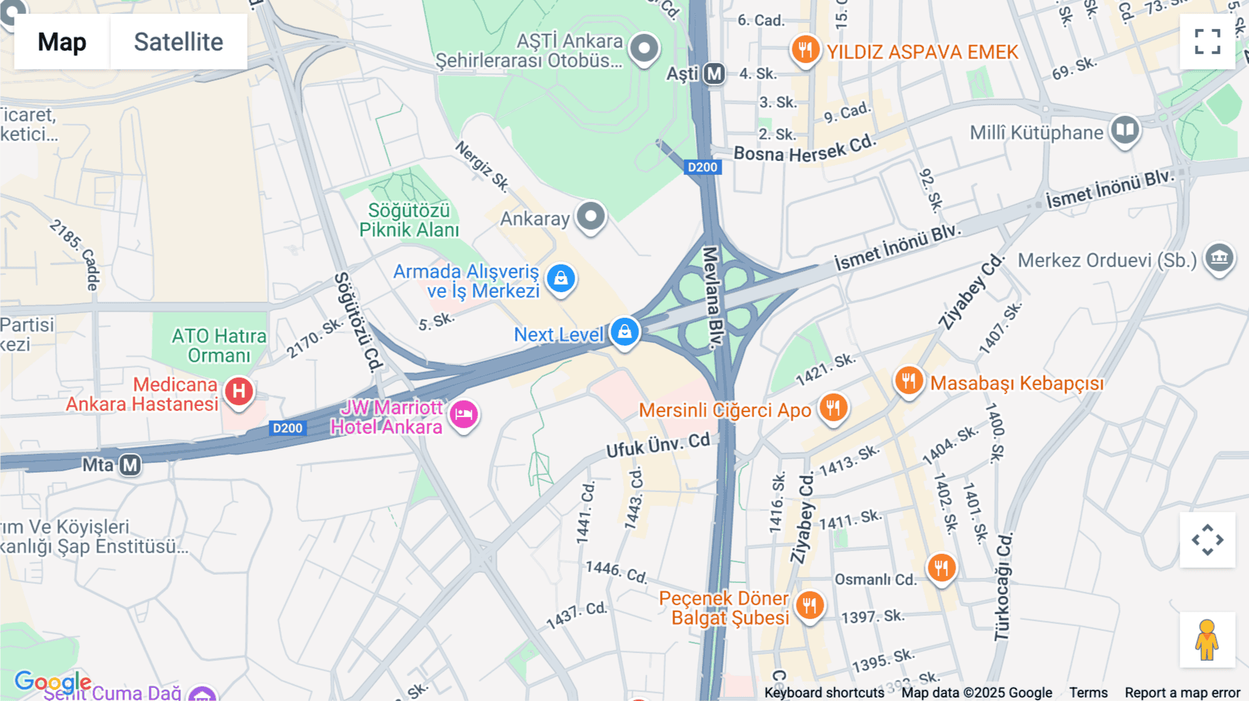 Click for interative map of Kızılırmak Mah. Dumlupınar Bulvarı Next Level Kat: 16 Çankaya, Ankara
