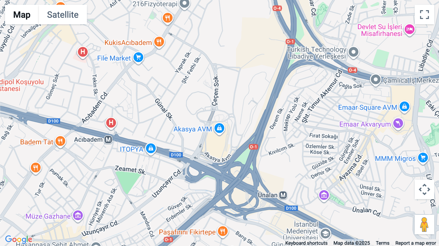 Click for interative map of 25, Çeçen Sokağı, Acıbadem, Çeçen Sok. No: 25/A, 34660 Üsküdar/İstanbul, Istanbul